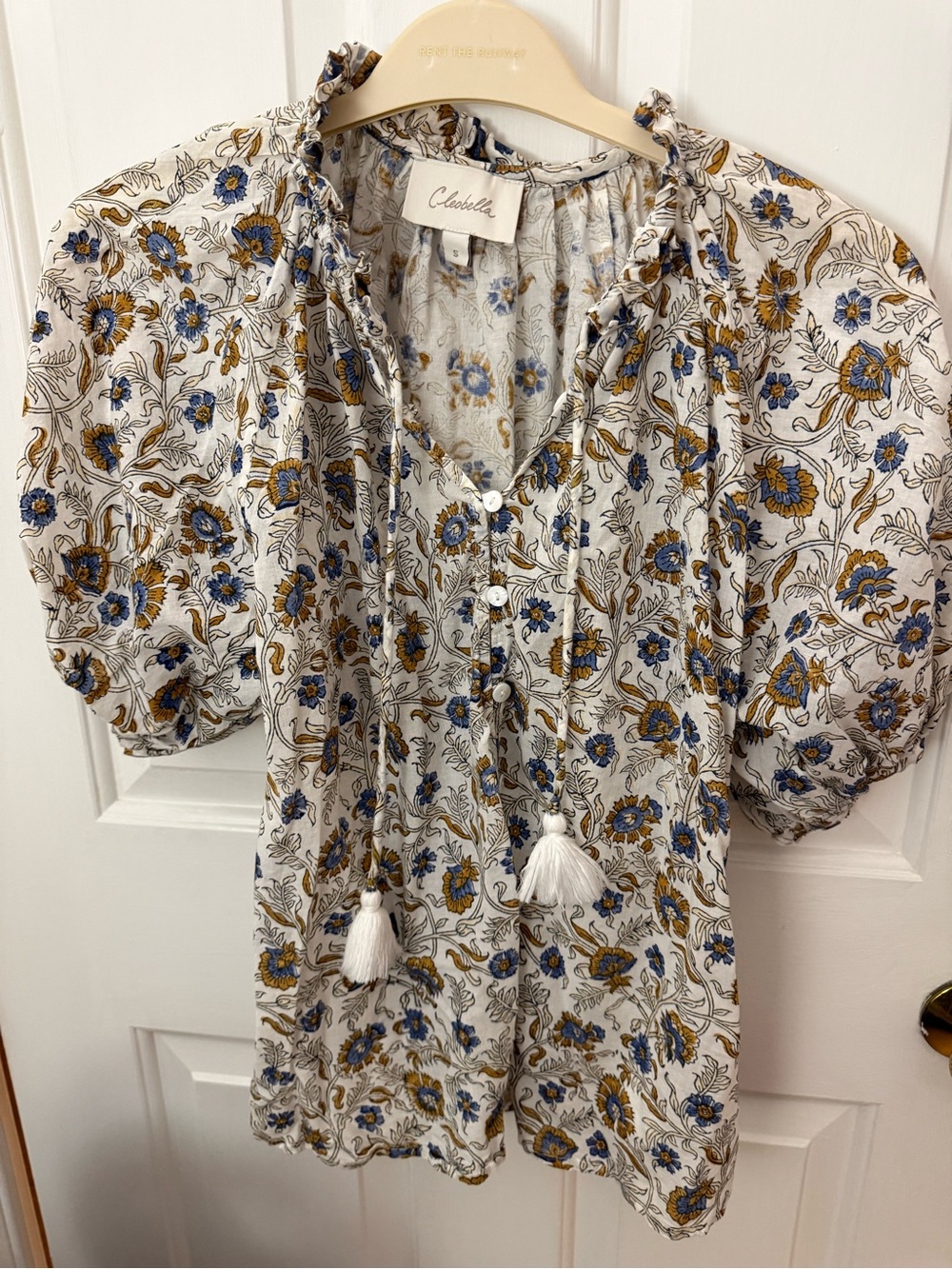 Cleobella Floral Tie-Neck Blouse